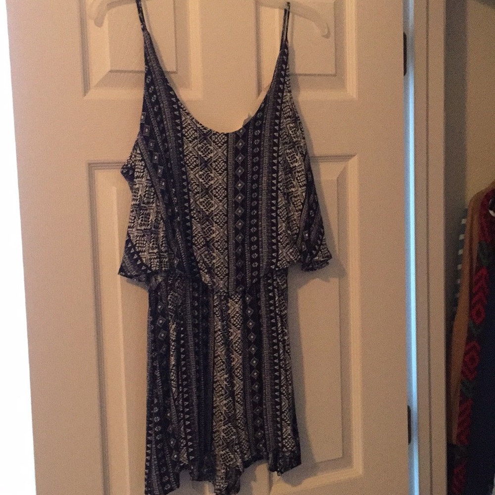 Navy/ white romper